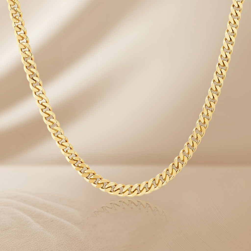 Gold Chain Necklace — 18K Gold-Plated Titanium Steel