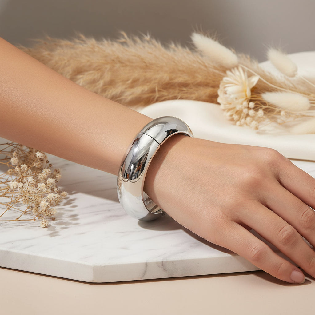 Glossy Bold Cuff — Gold & Silver Edition