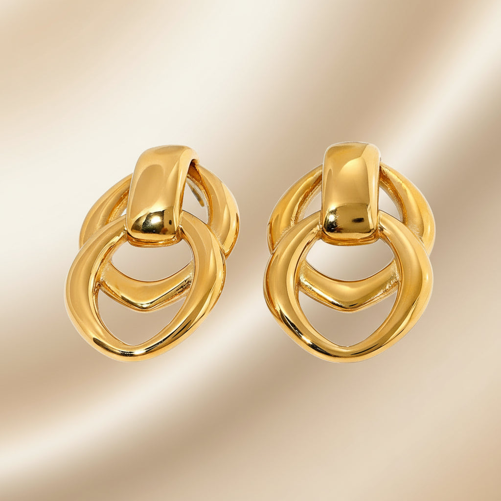 Gold Interlinked Drop Earrings