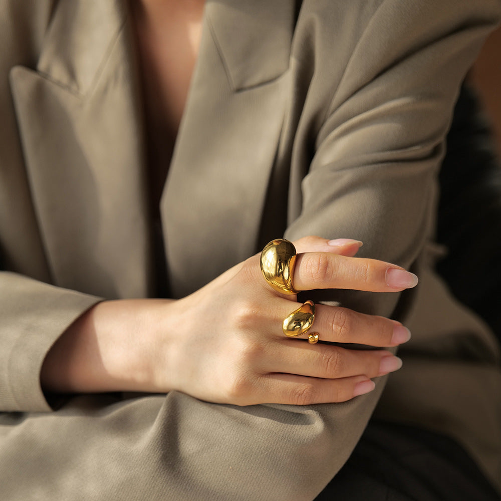Sculptural Gold-Tone Statement Ring