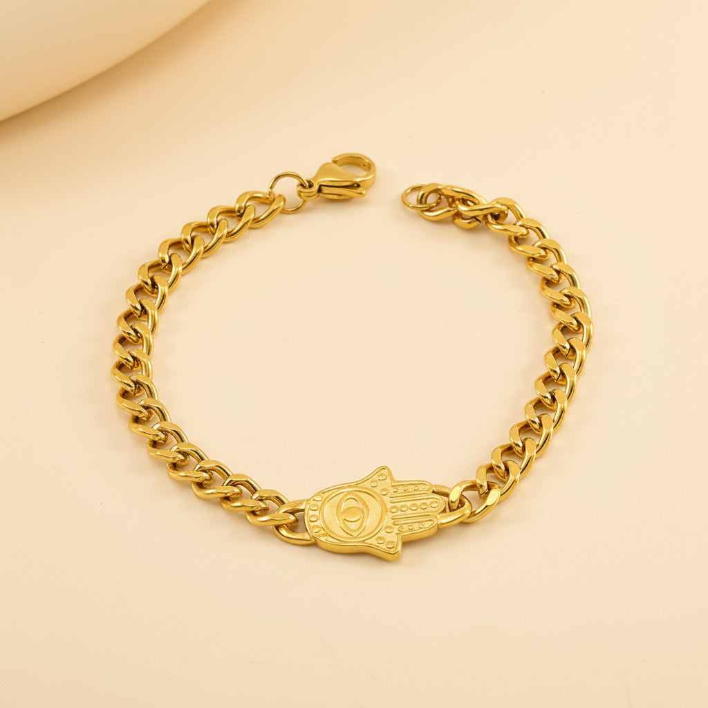 Cuban Link Chain Bracelet | 18K Gold Plated