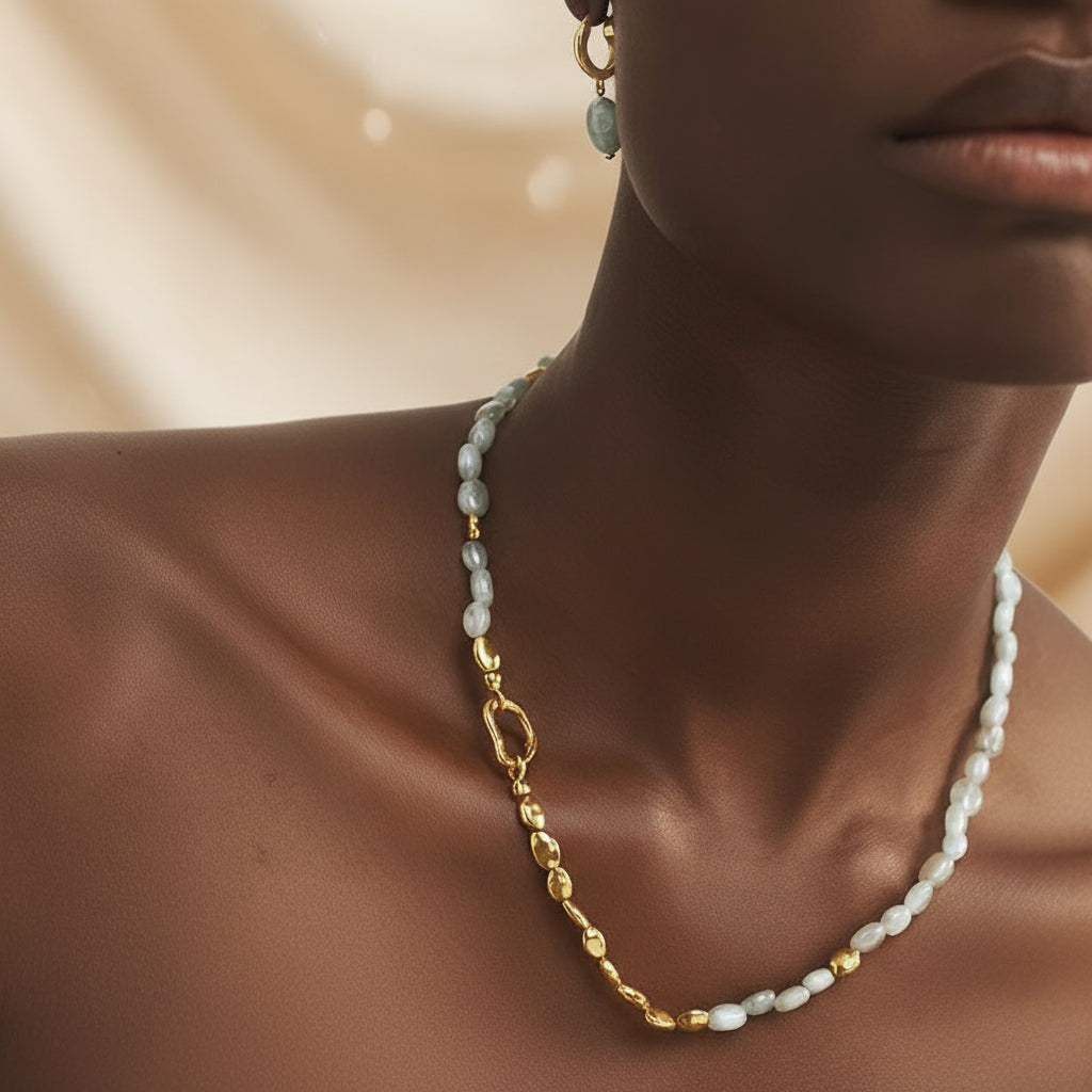 Aquamarine Chain Bracelet or Necklace Edition