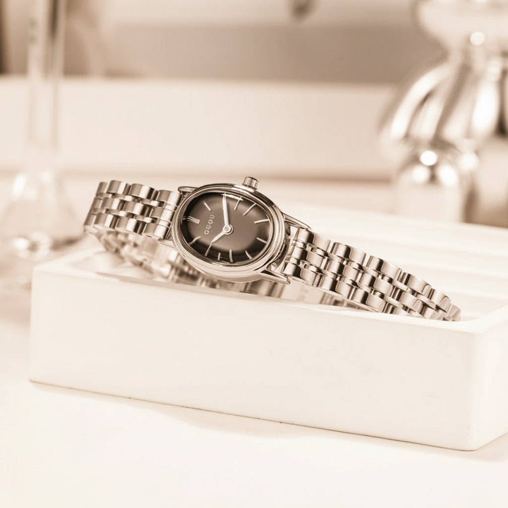 Oval Stainless-Steel Watch