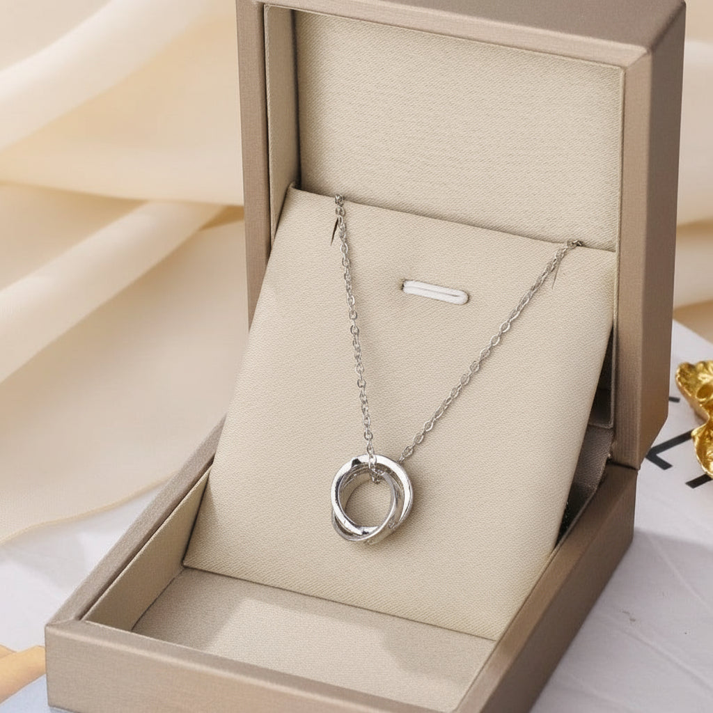 Double Ring Necklace — Titanium Steel | Gold, Silver & Rose Gold Finish