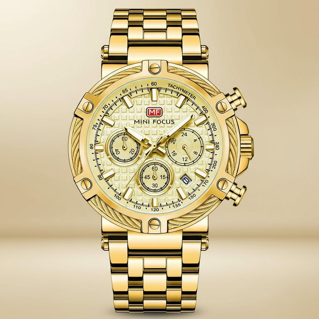 Luminous Steel Chronograph Watch for Men