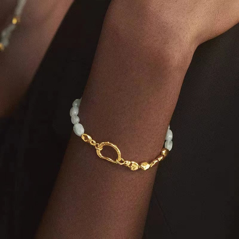 Aquamarine Chain Bracelet or Necklace Edition