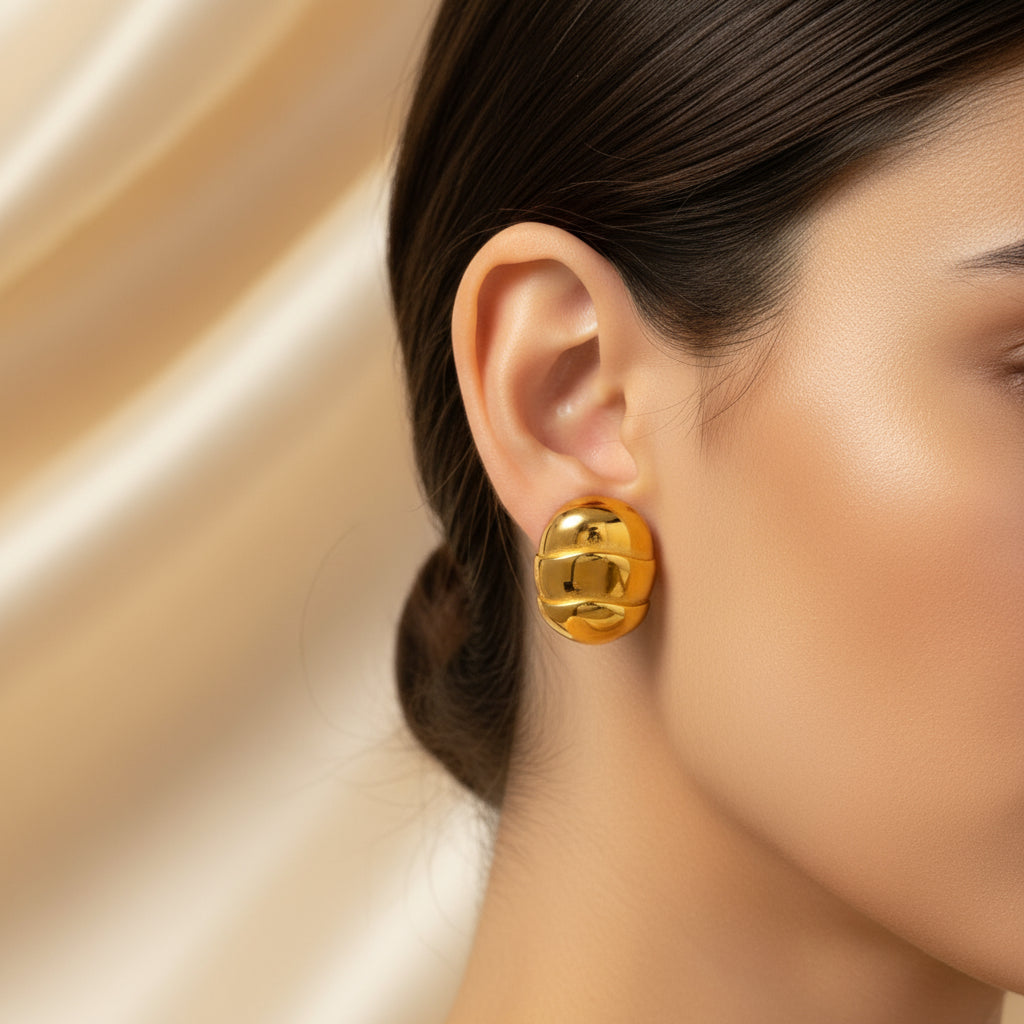 Sculpted Gold Curve Earrings