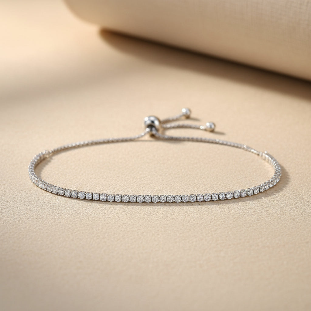 Sterling silver moissanite tennis bracelet
