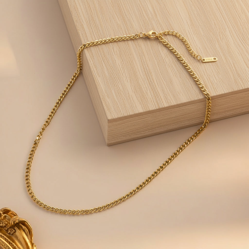 Gold Chain Necklace — 18K Gold-Plated Titanium Steel
