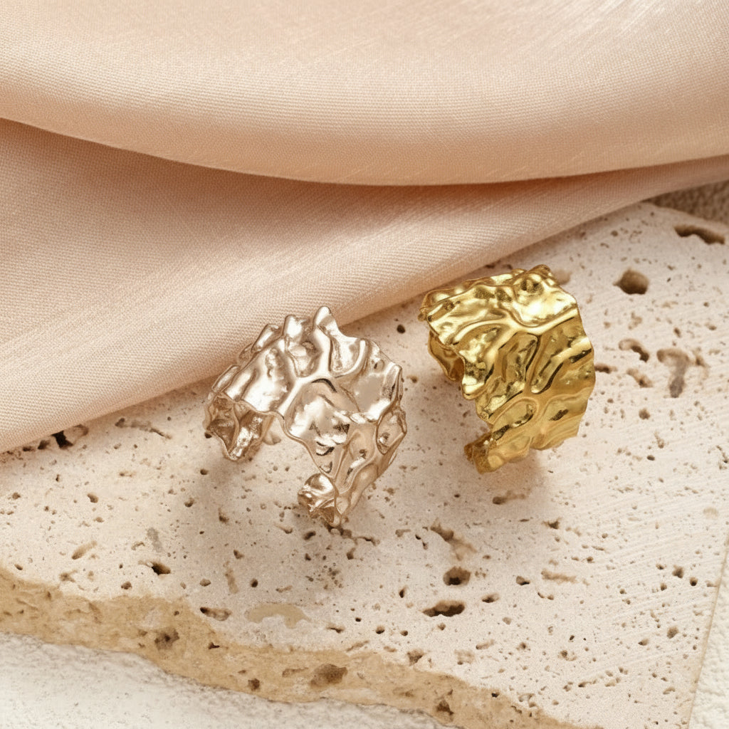 Textured Cuff Ring | Gold & Silver Edition