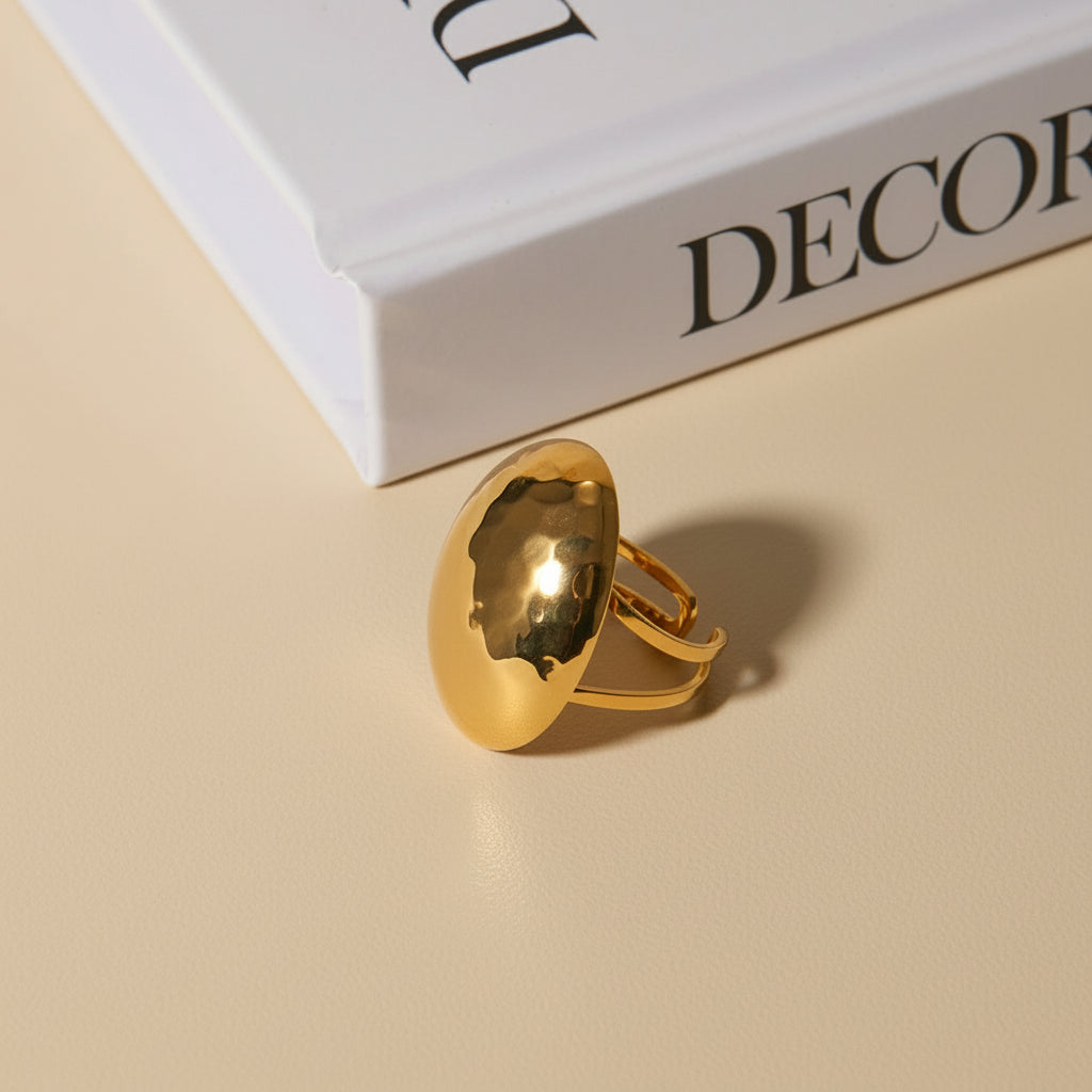 Hammered Dome Gold-Tone Ring