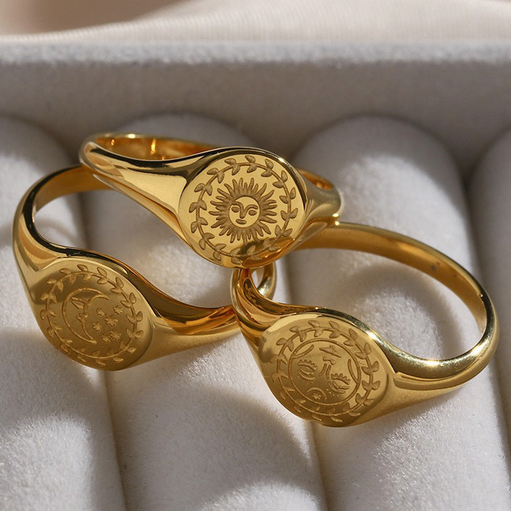 Solari Textured Dome Ring — Gold Edition