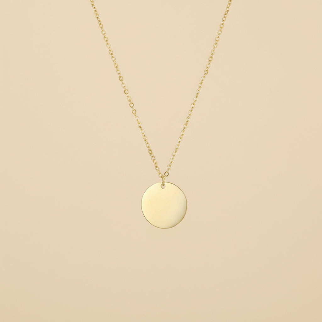 Minimal Round Pendant Necklace – 18K Gold, Silver & Rose Gold