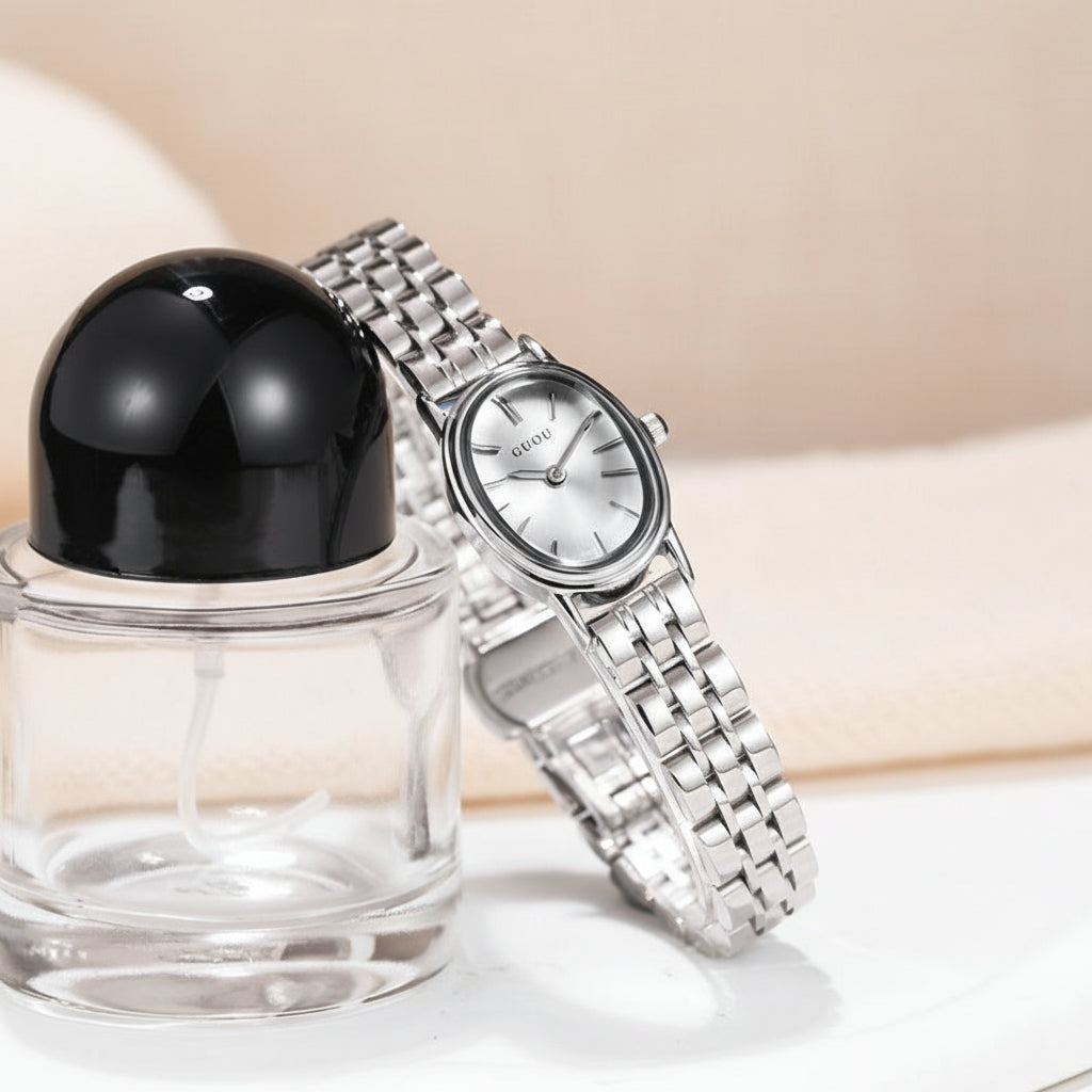 Oval Stainless-Steel Watch