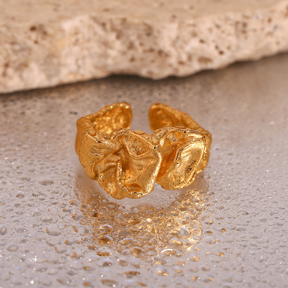 Gold-Tone Sculptural Adjustable Ring
