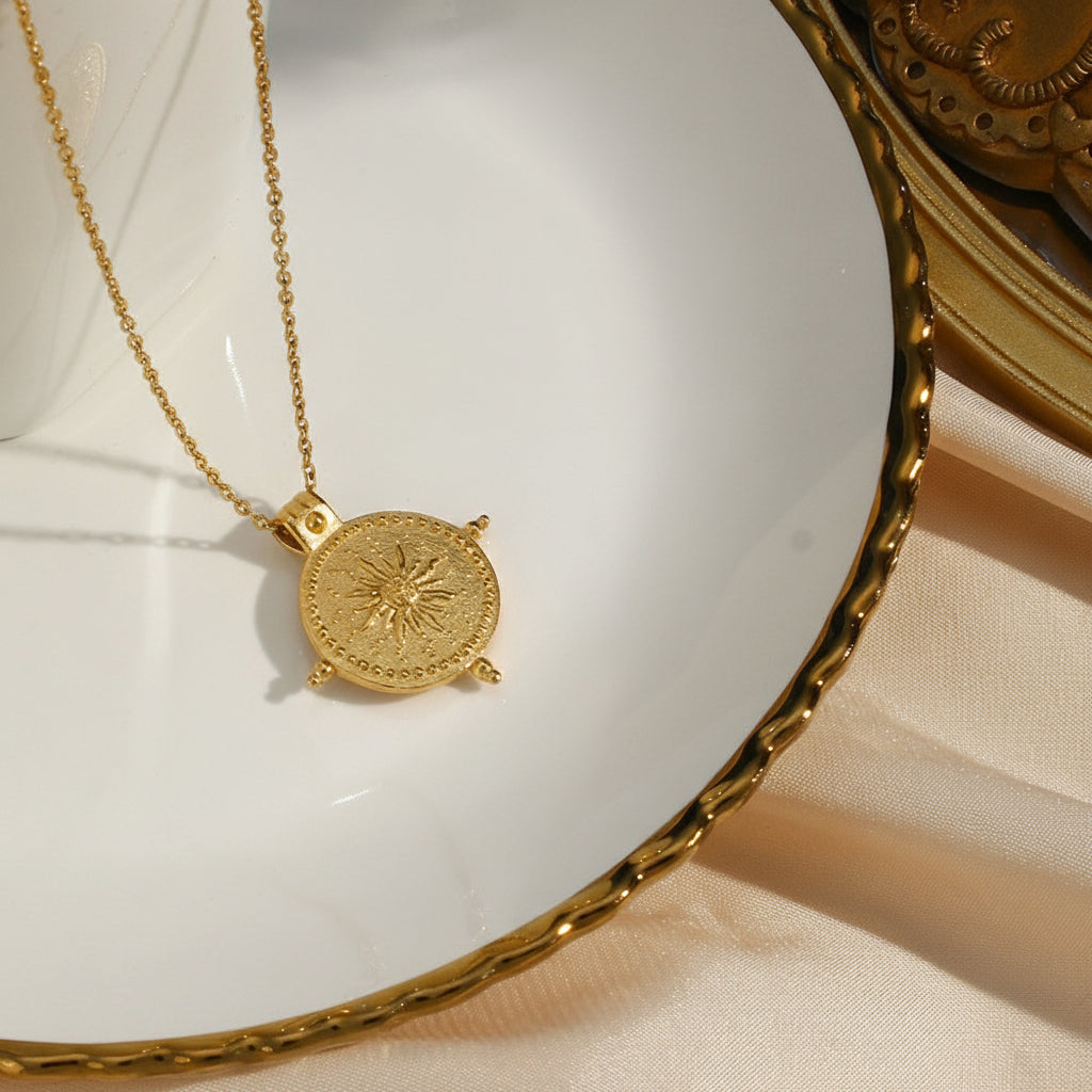Gold Compass Necklace
