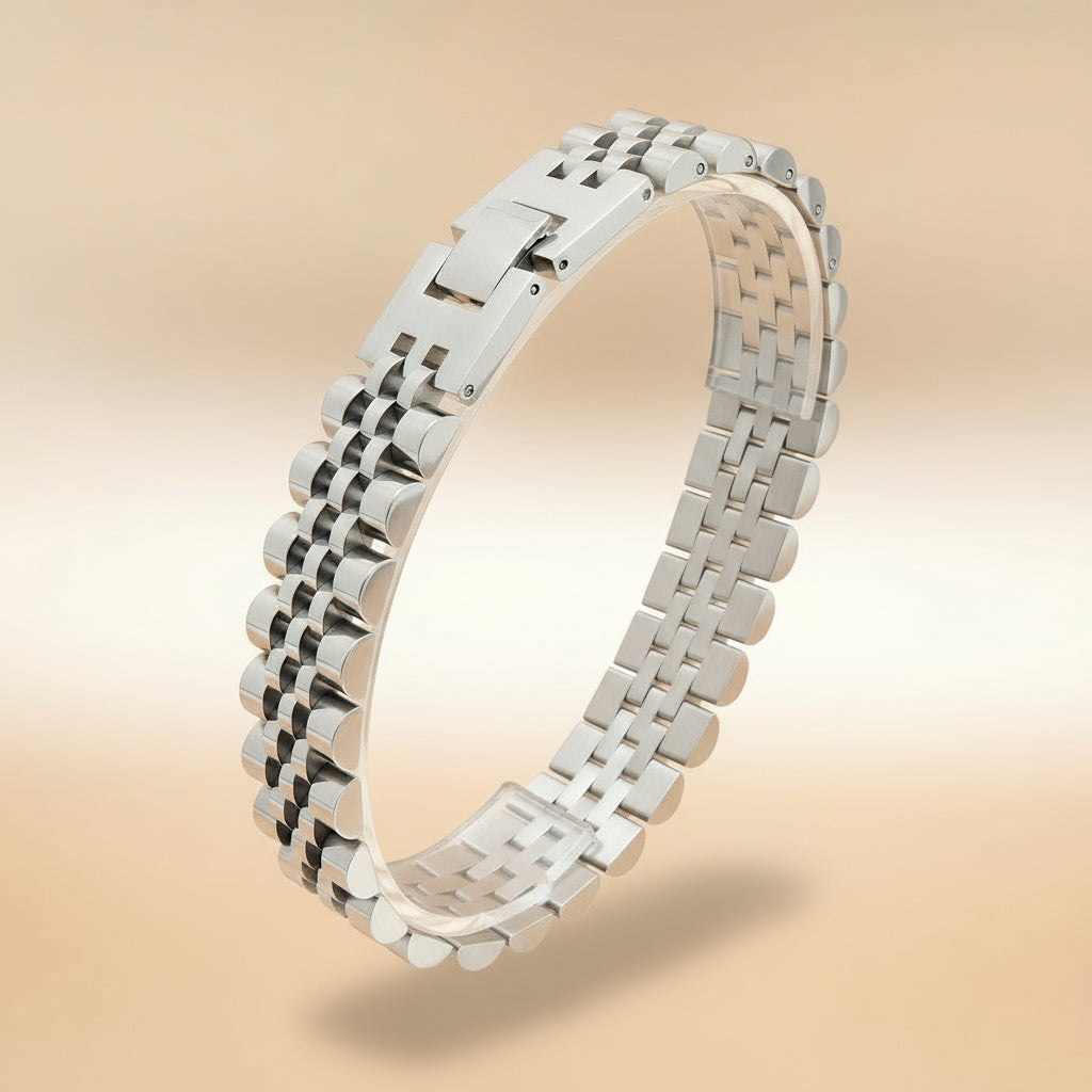 Titanium Steel Chain Bracelet – Adjustable 10mm Design | Aimaro Men’s Collection