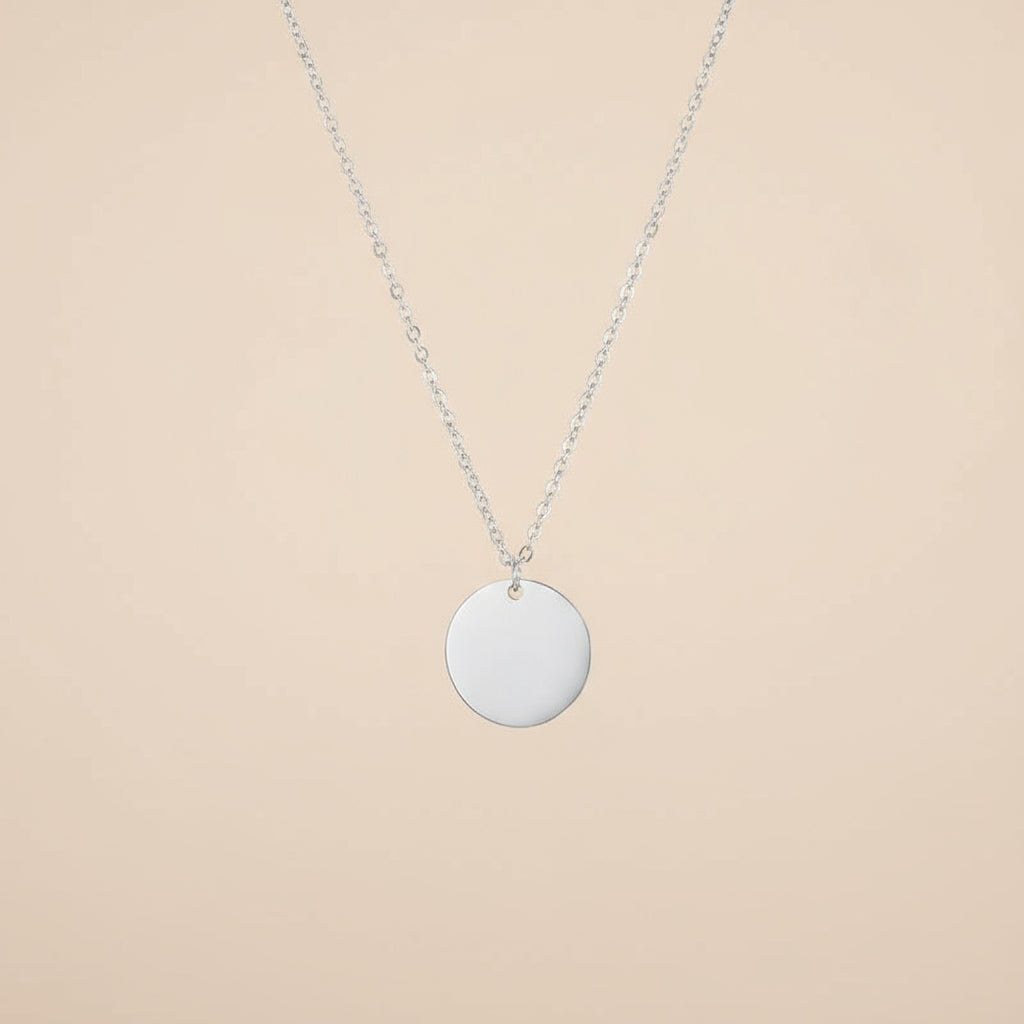 Minimal Round Pendant Necklace – 18K Gold, Silver & Rose Gold