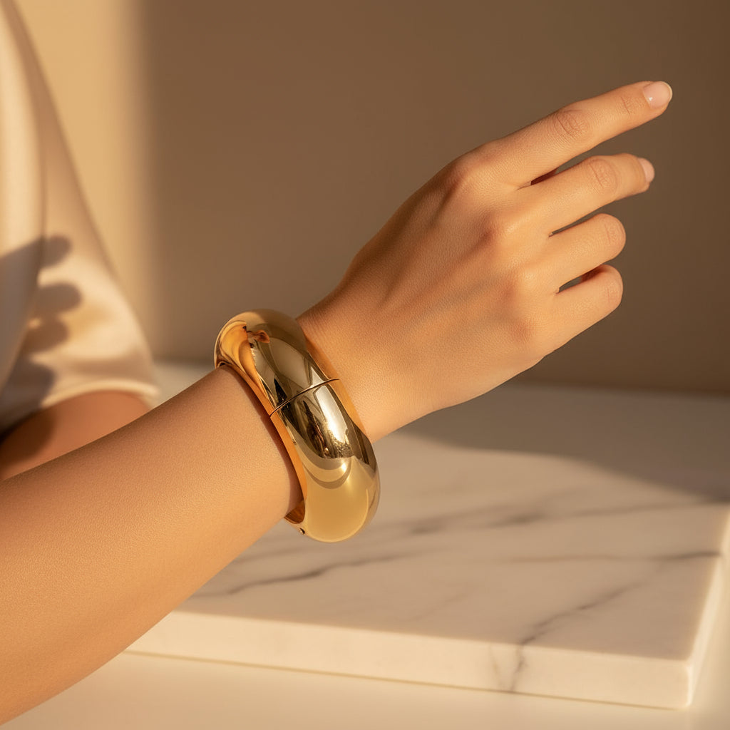 Glossy Bold Cuff — Gold & Silver Edition