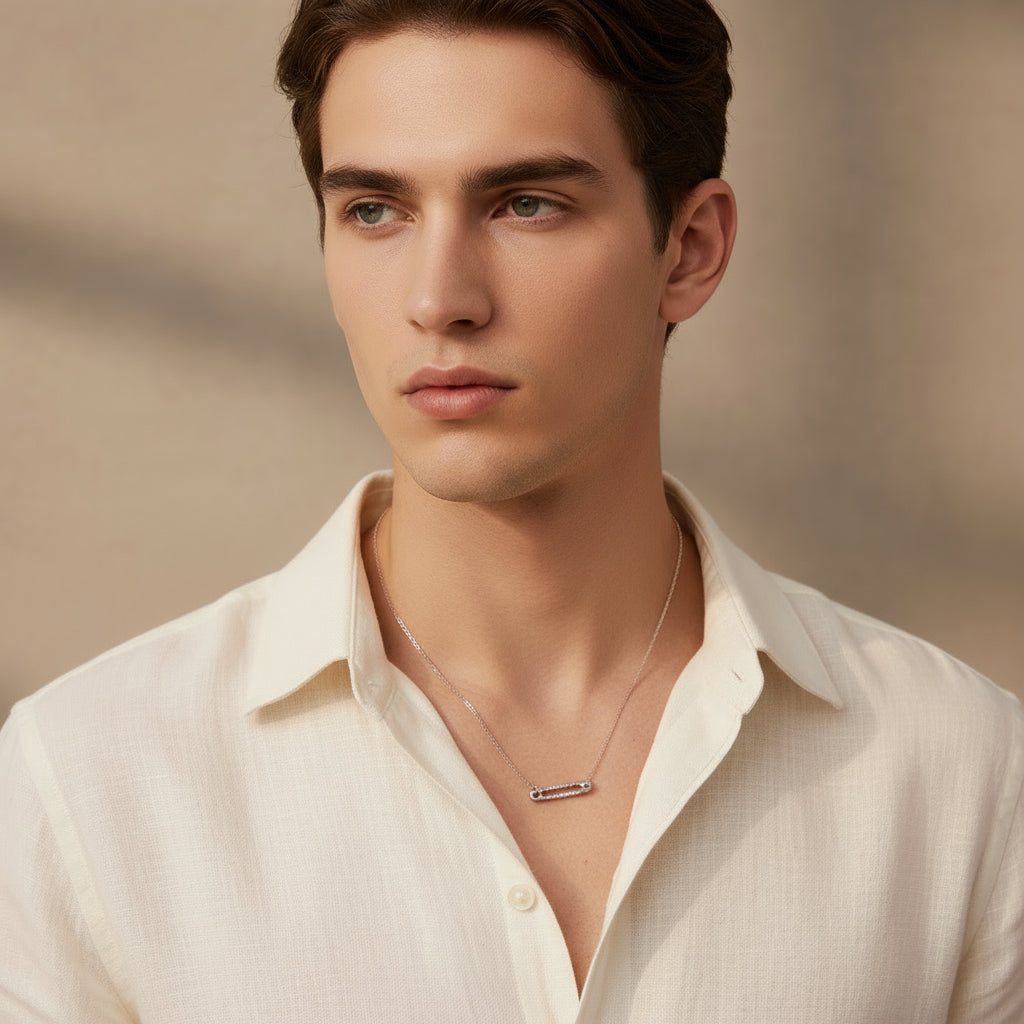 Geometric Clip Pendant Necklace — 14K Gold or Platinum Finish