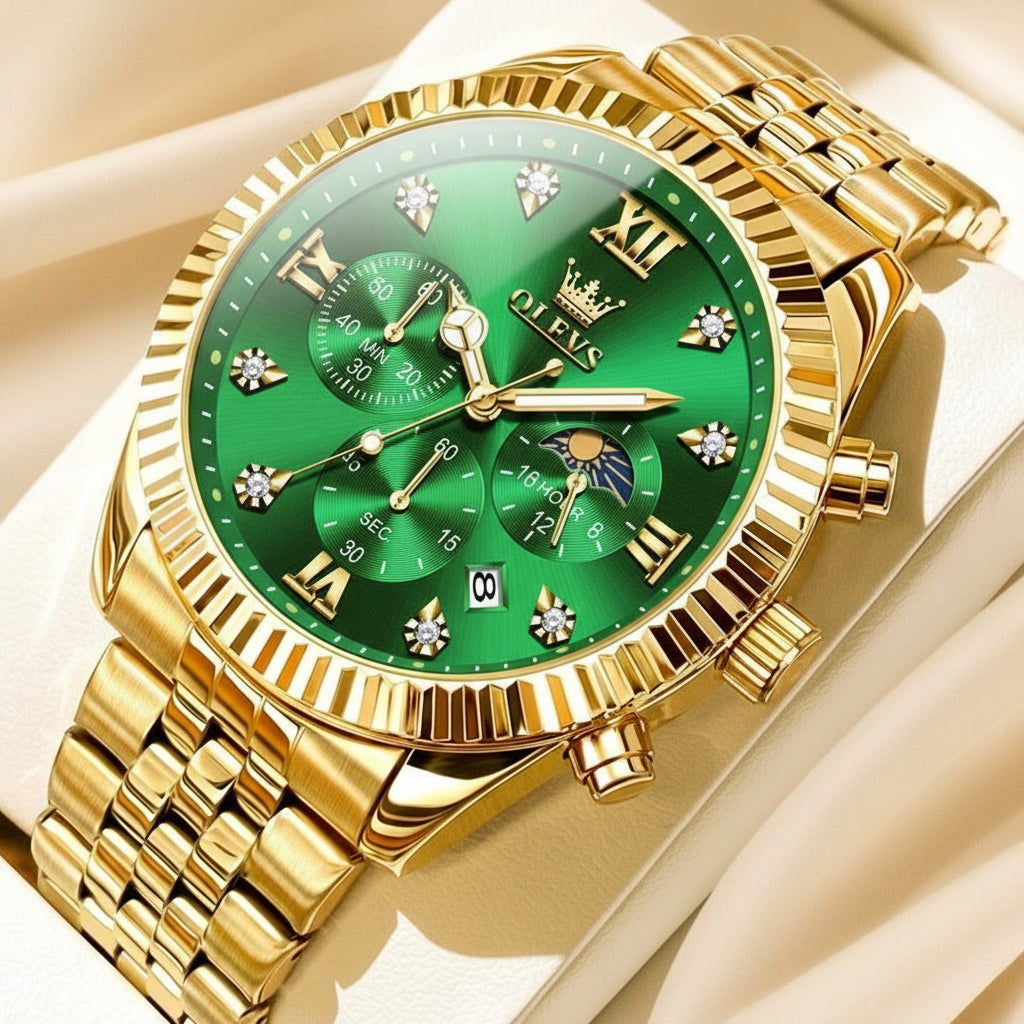 Golden Chrono Steel Watch