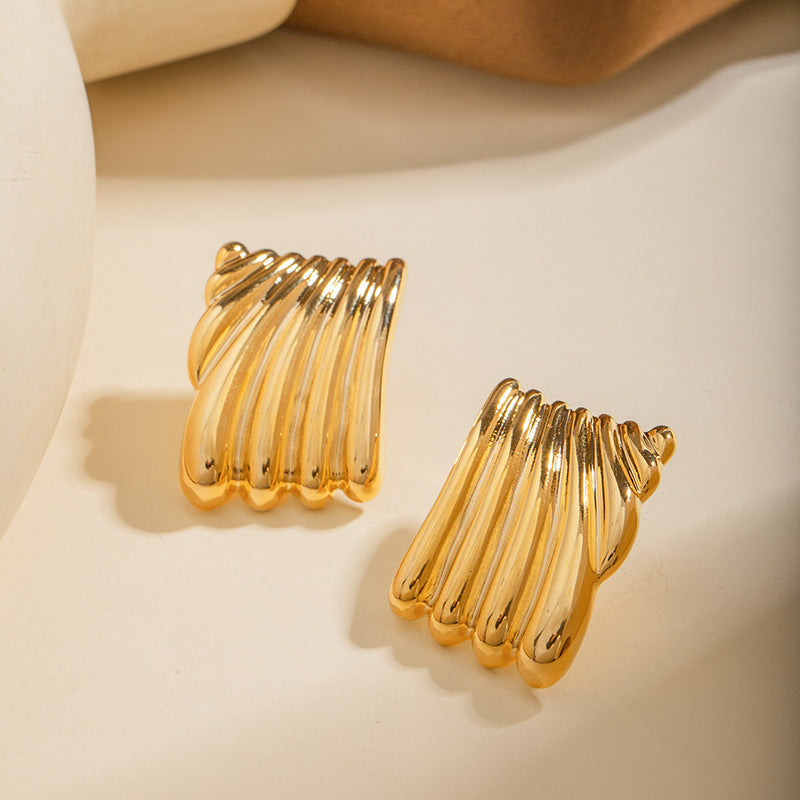 Statement  Sculpted Column Earrings - Silver and Gold Edition