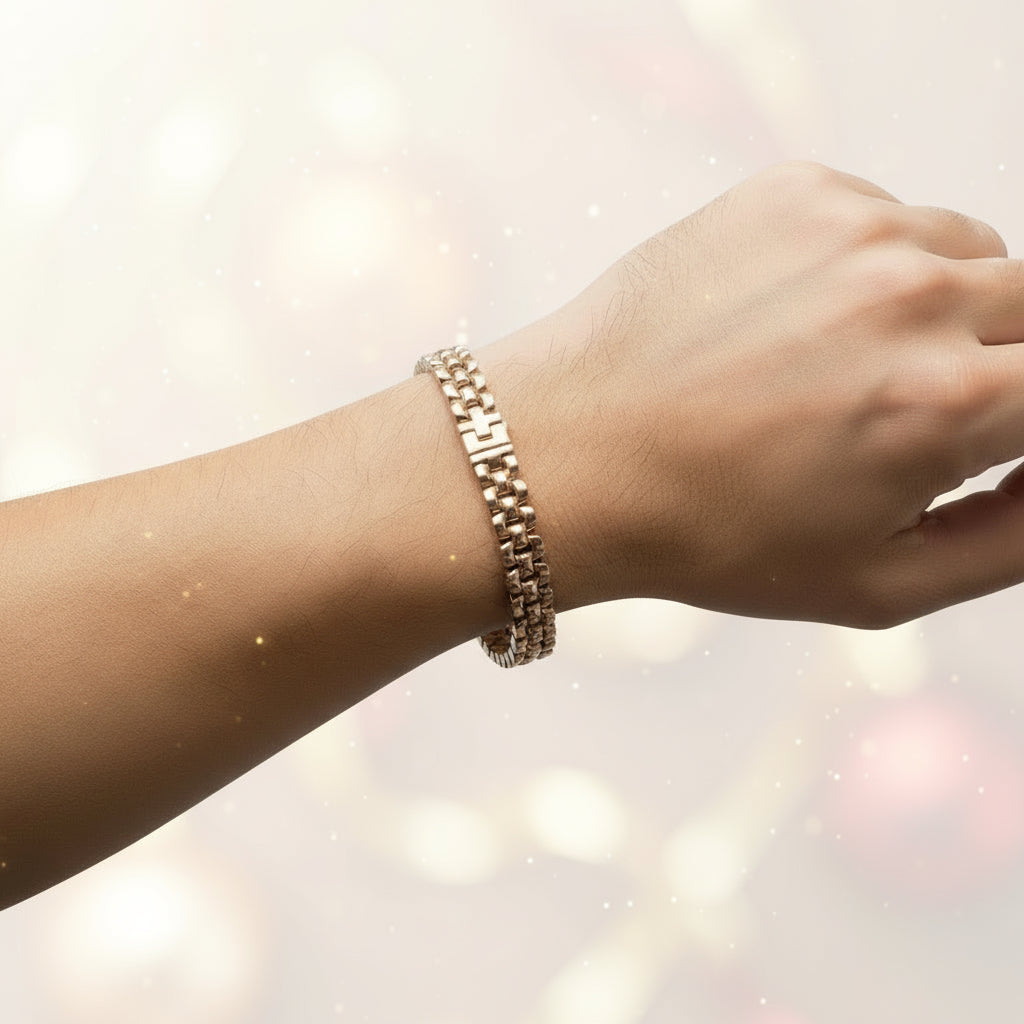 Titanium Steel Chain Bracelet – Adjustable 10mm Design | Aimaro Men’s Collection