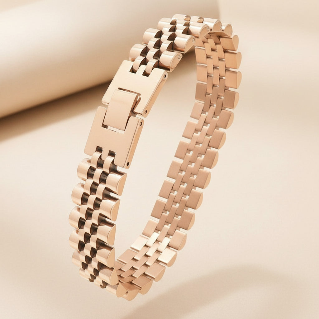 Titanium Steel Chain Bracelet – Adjustable 10mm Design | Aimaro Men’s Collection