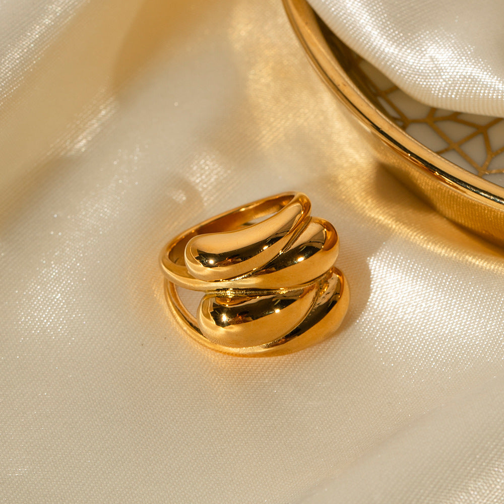 Gold Sculptural Statement Ring
