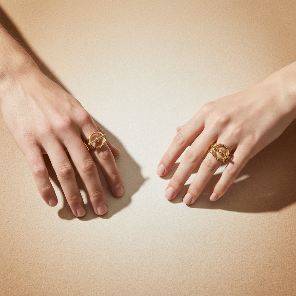 Sculptural Couple Rings in Gold or Silver