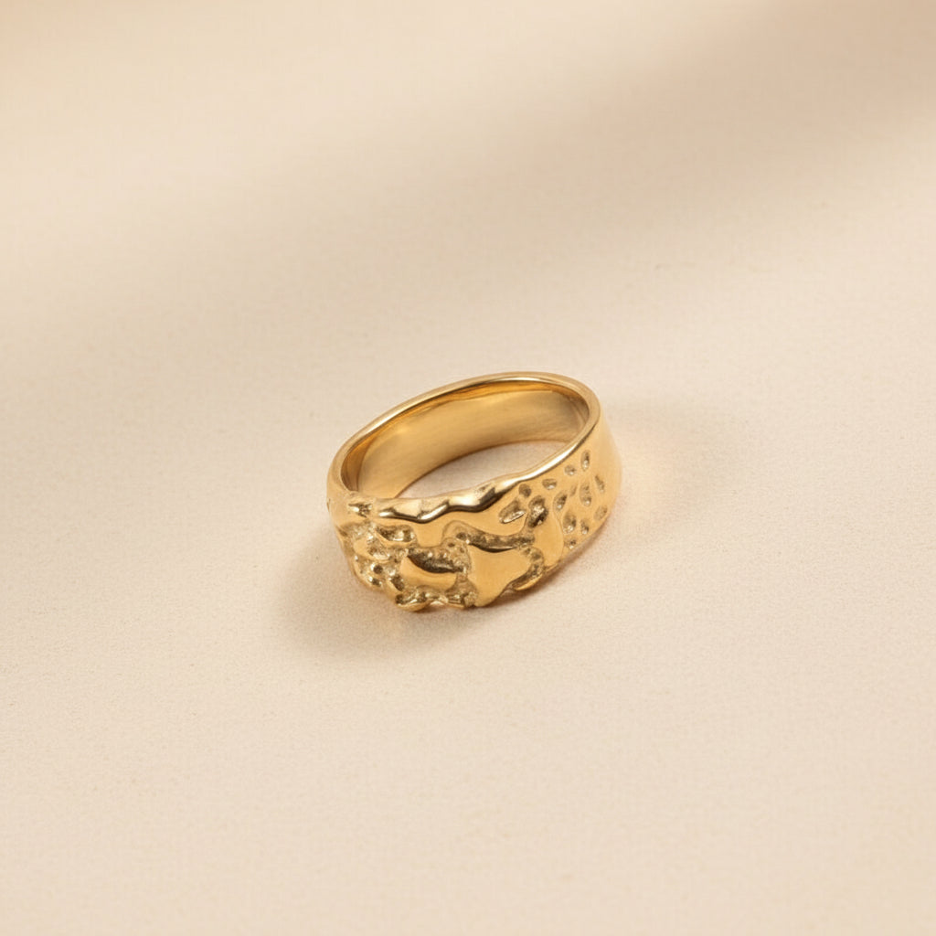 The Golden Nugget Ring | 18K Gold Titanium Edition