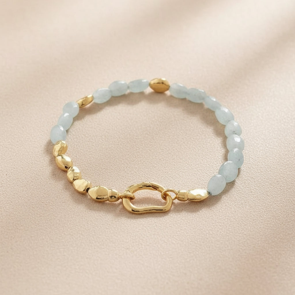 Aquamarine Chain Bracelet or Necklace Edition