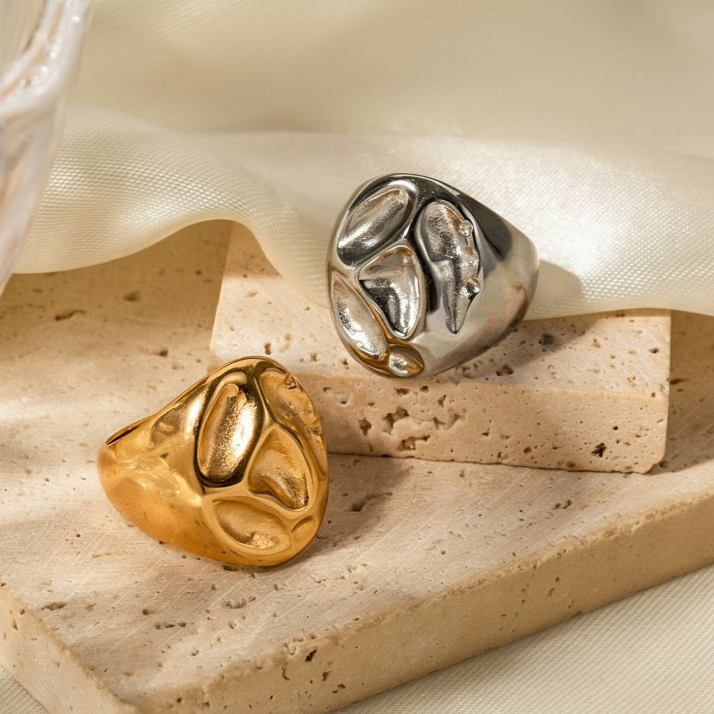Sculptural Flow Ring | Autumn Gold & Silver Edition